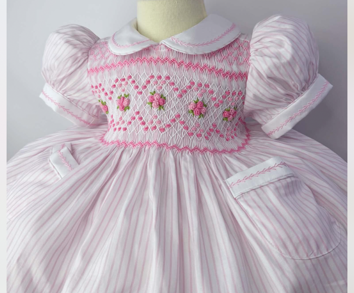 Pink Stripe Dress ( No Bows )