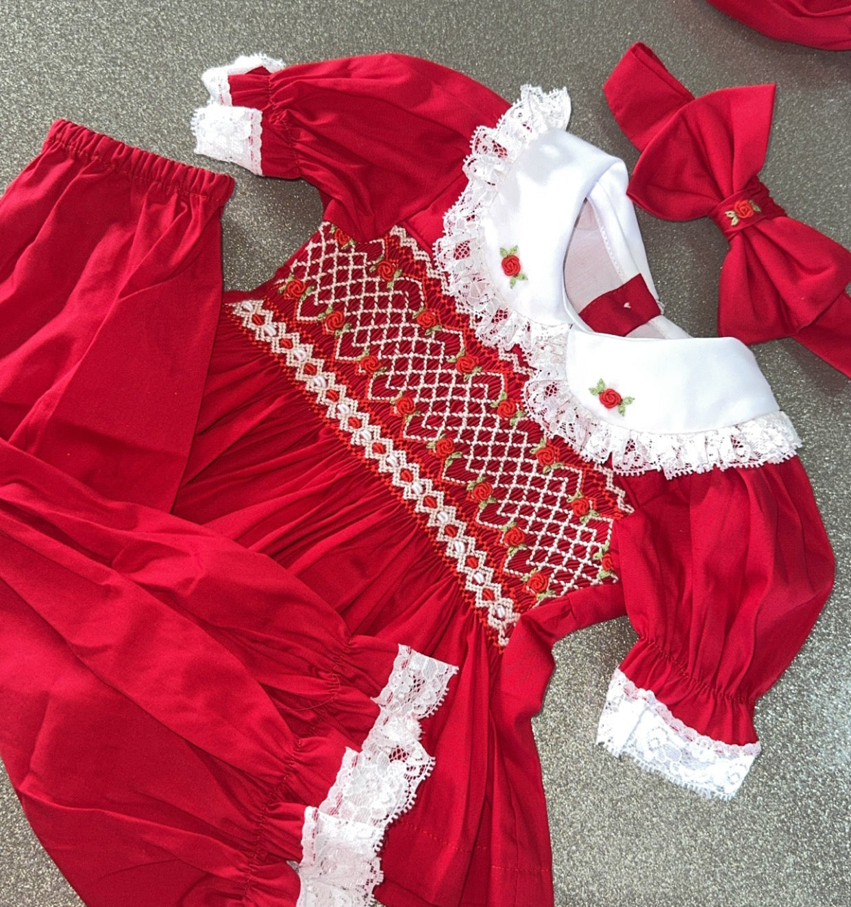 Red Rose Smock Pjs