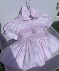 Pink ,Lilac & Pearl Smocked Dress