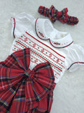 Red Girls Tartan Romper