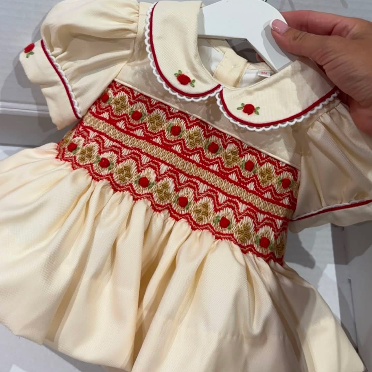 Cream With Red And Gold