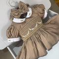 Light Brown Front And Back Smock