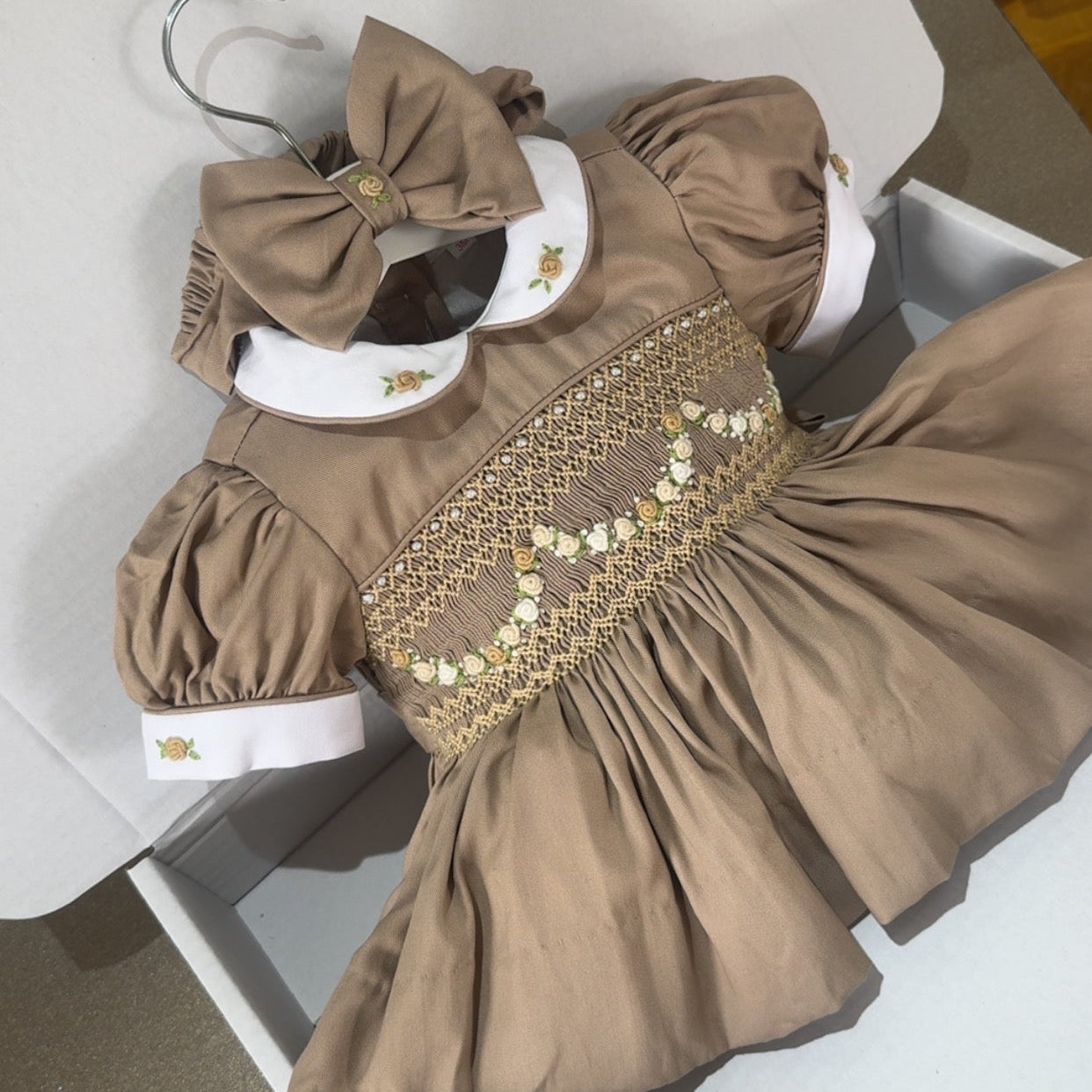 Light Brown Front And Back Smock