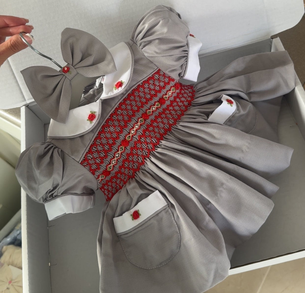 Grey With Red
