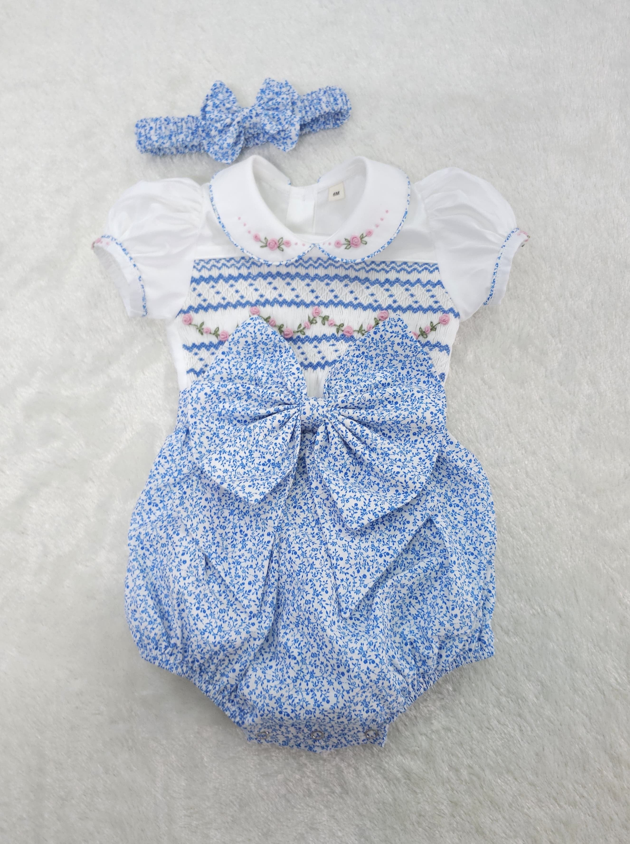 Blue Floral Romper