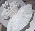 White Dress With Pastel Smocking