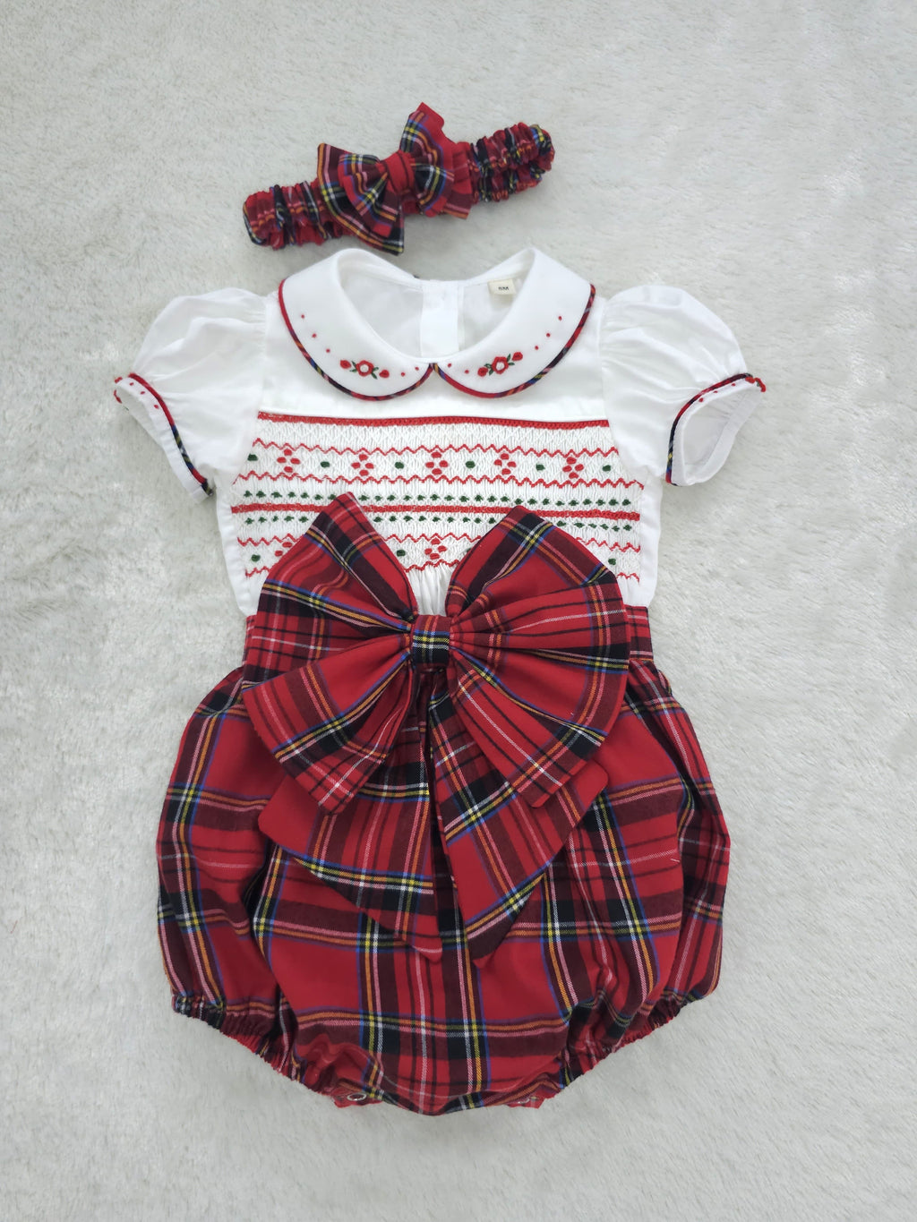 Red Girls Tartan Romper