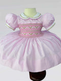 Pink With Brown Smock Front And Back