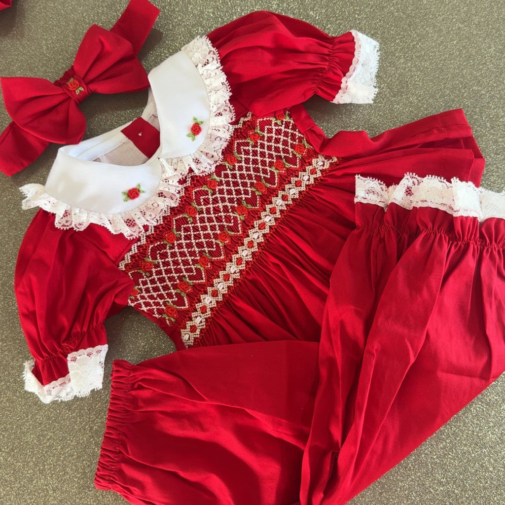 Red Rose Smock Pjs