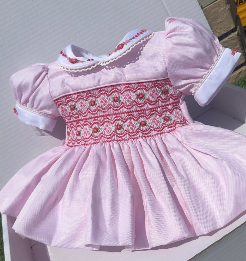 Girls Pink Smock Dress