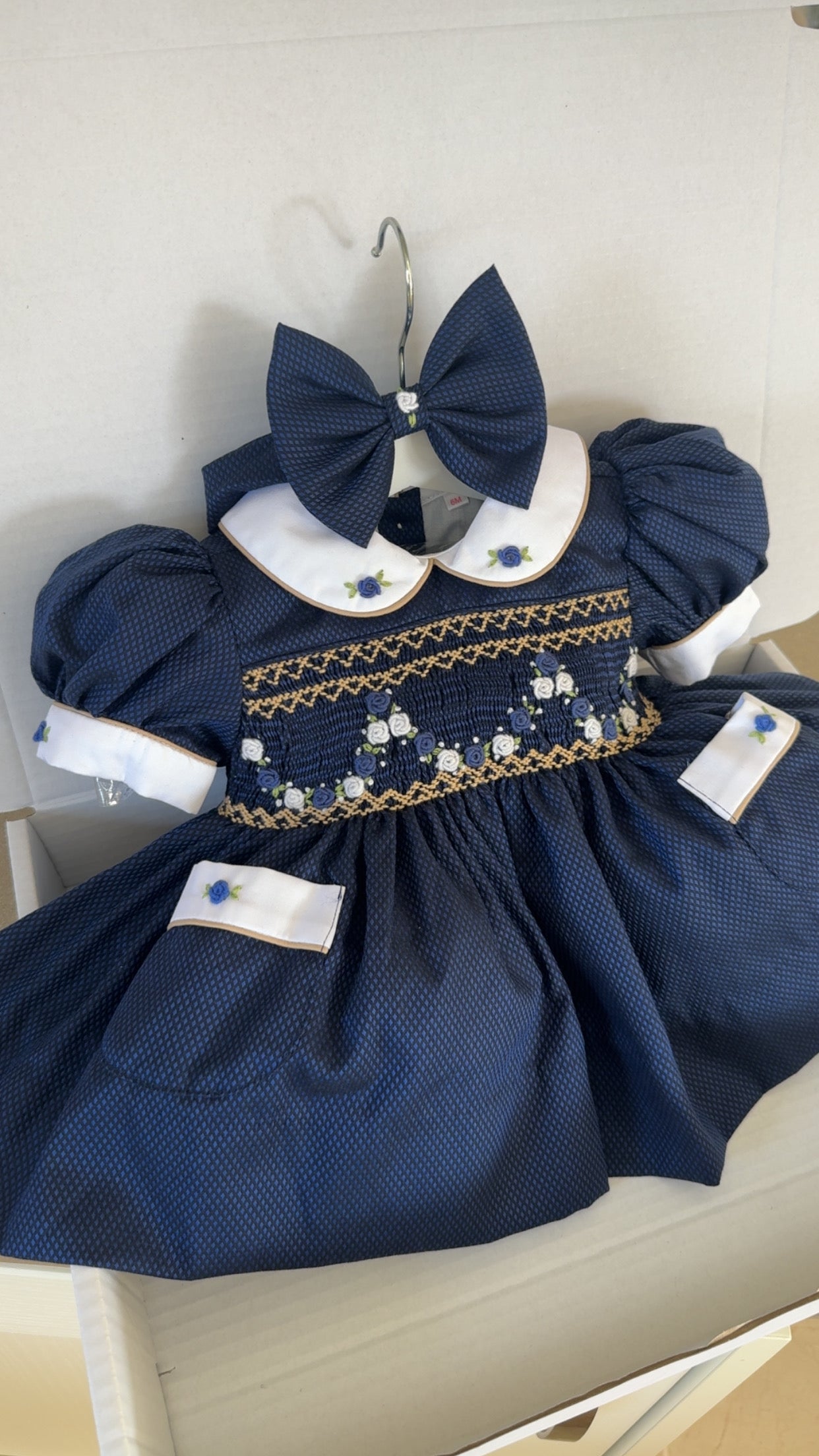 Navy With Gold And While