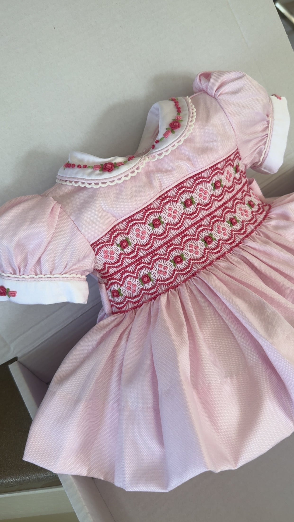Girls Pink Smock Dress