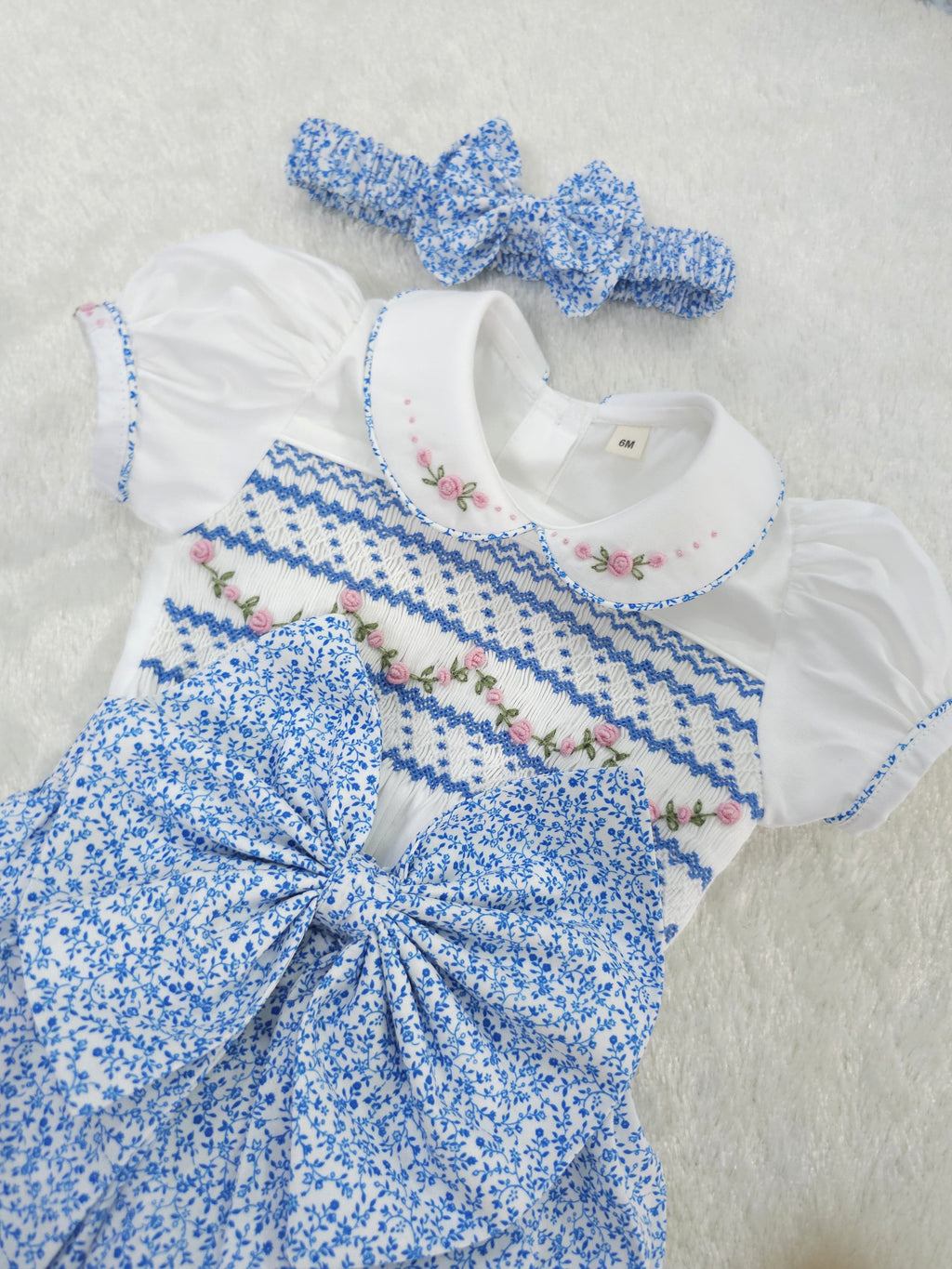 Blue Floral Romper