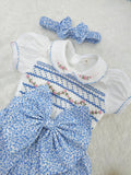 Blue Floral Romper