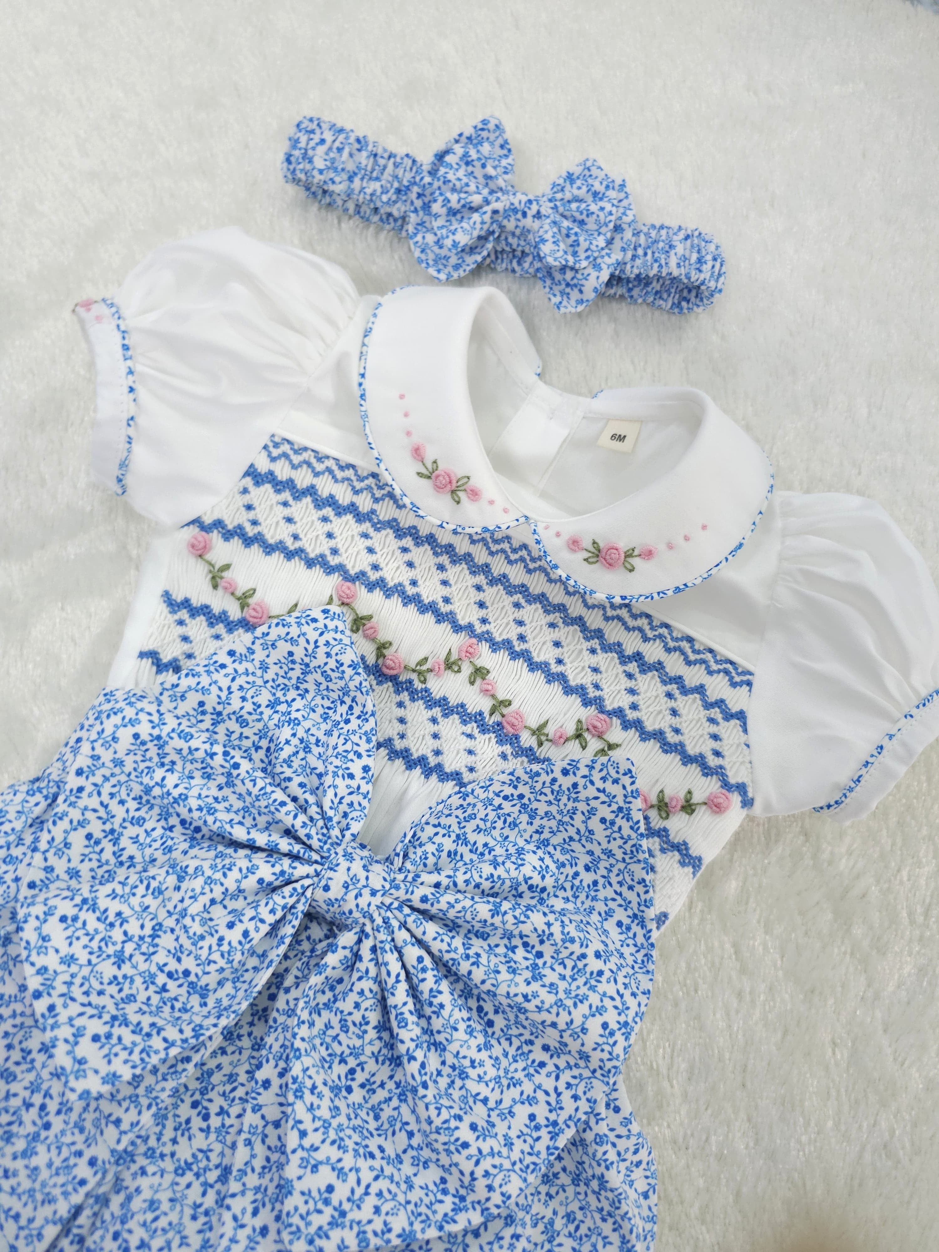 Blue Floral Romper