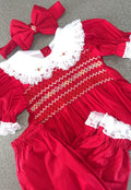 Red Little Pearl Smock