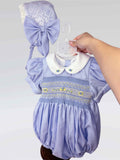 Blue Romper With Bonnet ( These Are Not In Stock Till Around 7 Days )