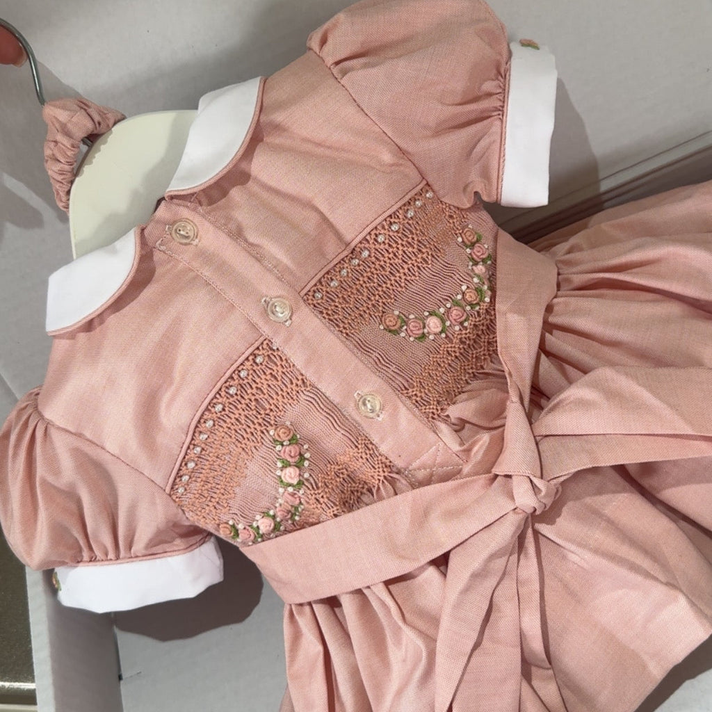 Salmon Pink Smock Front & Back