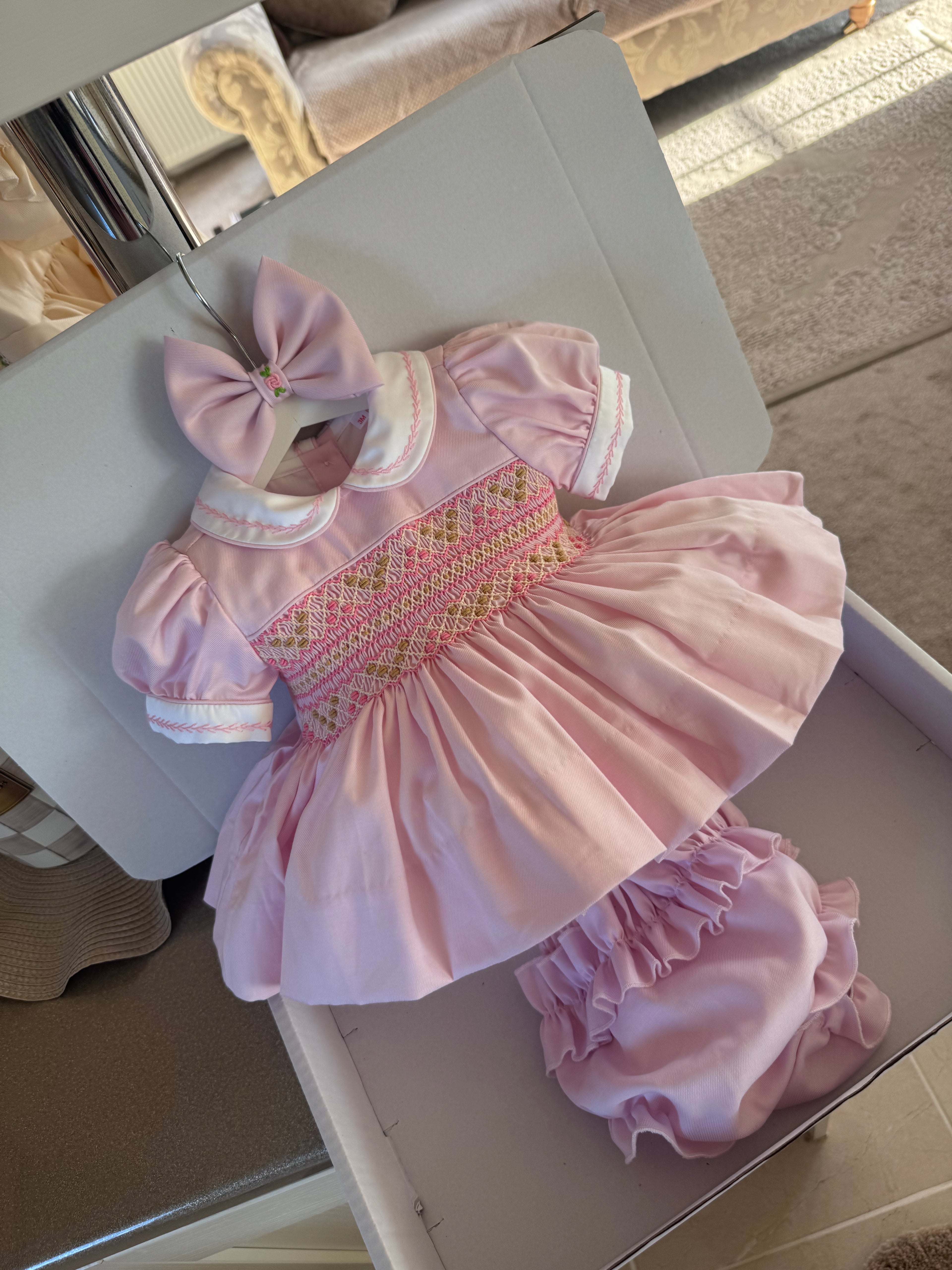 Pink With Gold Smock