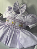 Lilac Stripe Flower Basket Smock