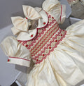 Cream With Red Smock