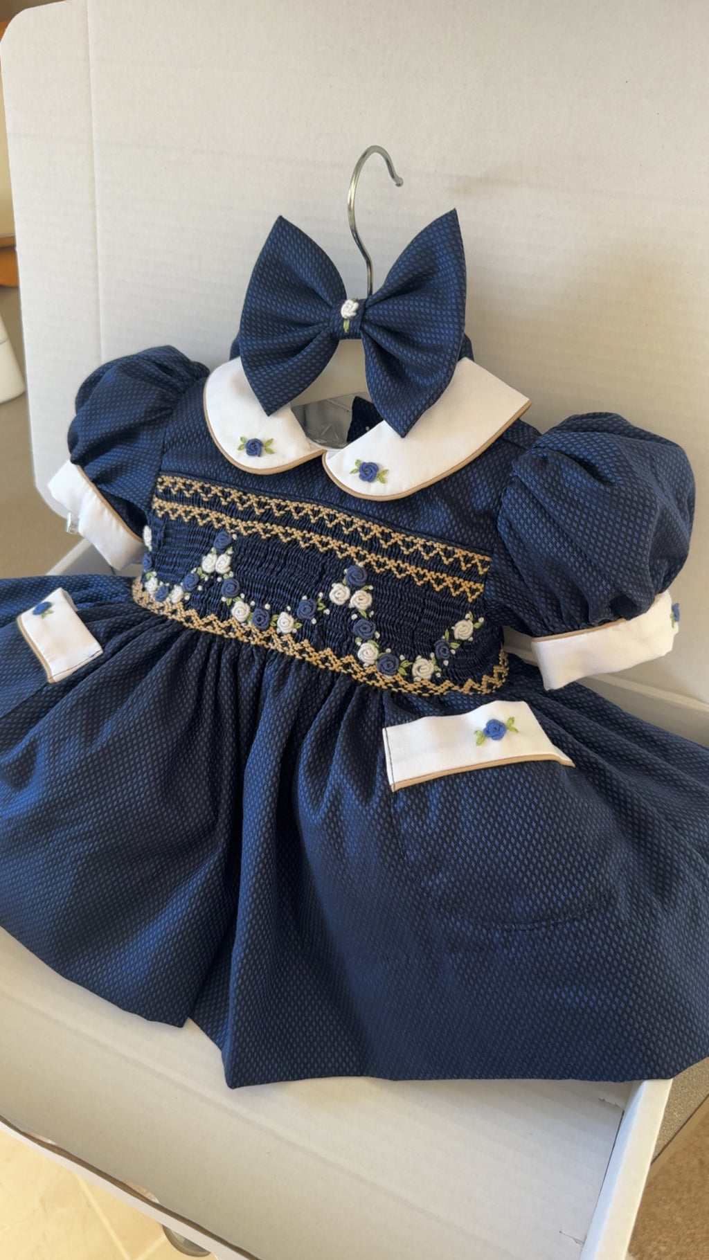 Navy With Gold And While