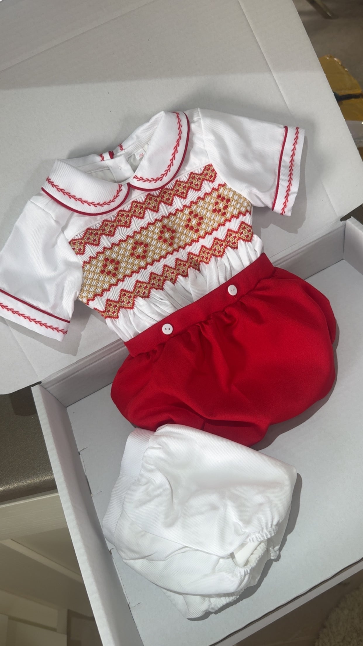 Boys Romper Comes With Red & White Bottoms