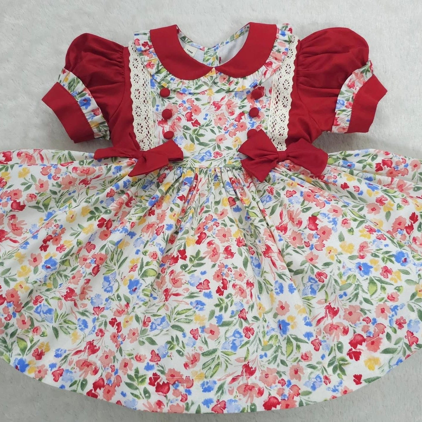 Red Floral Classic Dress