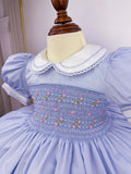 Blue With Pink Smock Dress